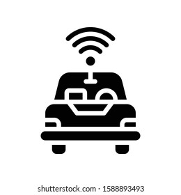 Autonomous vehicle vector illustration, Future technology solid design icon