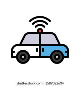 Autonomous vehicle vector illustration, Future technology filled design icon