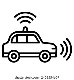 Autonome Fahrzeuge Icon Linie Vektorgrafik