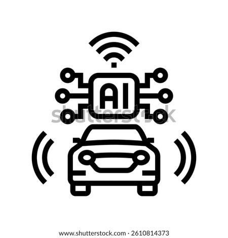 autonomous vehicles industry 5 line icon vector. autonomous vehicles industry 5 sign. isolated contour symbol black illustration