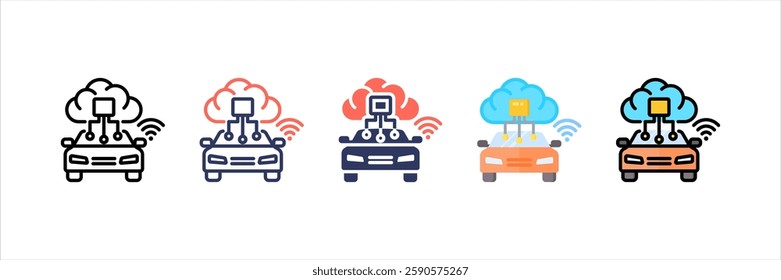Autonomous Vehicles Multi Style Icon Set