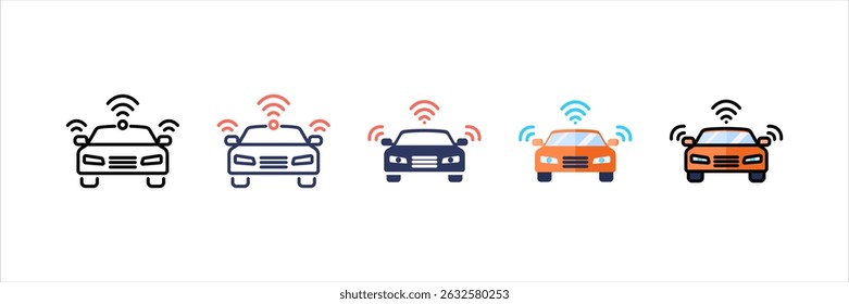 Autonomous Vehicles Multi Style Icon Set