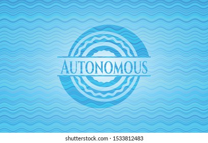 Autonomous water representation badge. Vector Illustration. Detailed.