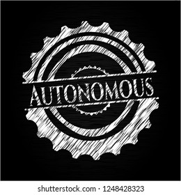 Autonomous written on a blackboard