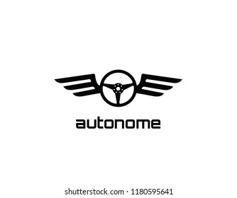  Autonomy, black steering wheel wings logo