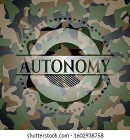 Autonomy camouflaged emblem. Vector Illustration. Detailed.
