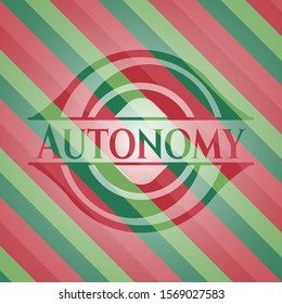 Autonomy christmas emblem background. Vector Illustration. Detailed.