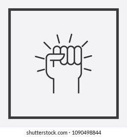 Autonomy, close fist icon vector