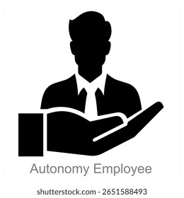 Design de conceito de ícone de vetor de Funcionário de Autonomia
