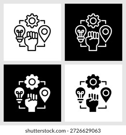 Ícone de Autonomia com Plano de Fundo Preto e Branco