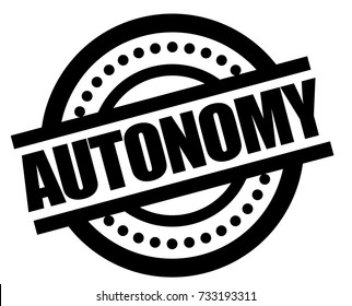 AUTONOMY sticker. Authentic design graphic stamp. Original series.