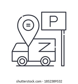 Autopark icon, linear isolated illustration, thin line vector, web design sign, outline concept symbol with editable stroke on white background.