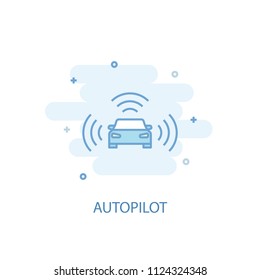 Autopilot concept trendy icon. Simple line, colored illustration. Autopilot concept symbol flat design from Artificial Intelligence  set. Can be used for UI/UX