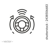 autopilot icon, driving a car using artificial intelligence, ai driver, thin line symbol - editable stroke vector illustration