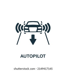 Autopilot icon. Monochrome simple Artificial Intelligence icon for templates, web design and infographics