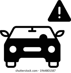 Autopilot Malfunction Vector Icon Design, Autonomous driverless vehicle Symbol, Robo car Sign, Automated driving system stock illustration, Self-driving car error Concept, 