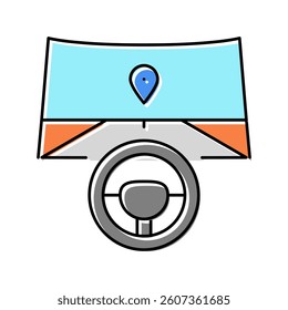 autopilot navigation color icon vector. autopilot navigation sign. isolated symbol illustration