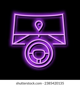 vector del signo de la luz del neón de navegación del piloto automático. ilustración de navegación de piloto automático