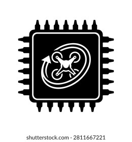 Autopilot System Chip IC Icon Vector Design