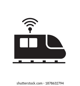 Icono de estilo sólido del vector de tren de autoedición. Archivo EPS 10 