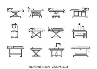 Autopsy table vector outline art