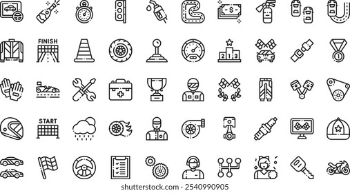 Autoracing icons High-Quality Vector Icons Collection with Editable Stroke. Ideal for Professional and Creative Projects.