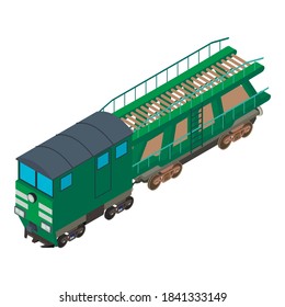 Autorack icon. Isometric illustration of autorack vector icon for web