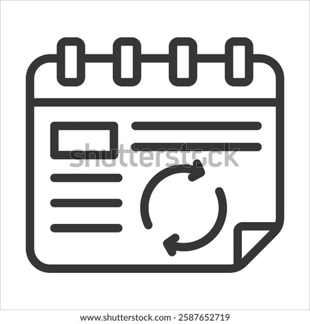 Autorenewal Outline Icon Vector Illustration