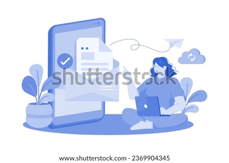 Autoresponders automate email replies Illustration concept on white background