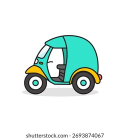 Autorickshaw Flat Vector Illustration design