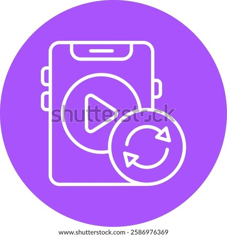 Auto-rotate Outline Circle Icon Style Design