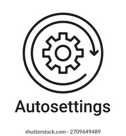 Icono de configuración automática. Símbolo de línea de Vector para un Sitio web, tarjeta de producto, presentación y App móvil, embalaje o instrucción. Signo de esquema editable