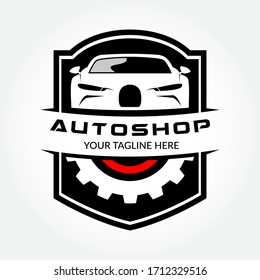 Autoshop Garage Logo Vector Template