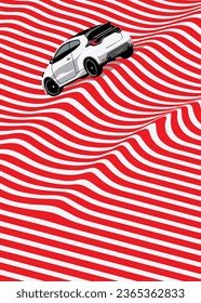 Autosport racing car logo,nirmana 2d design vector	