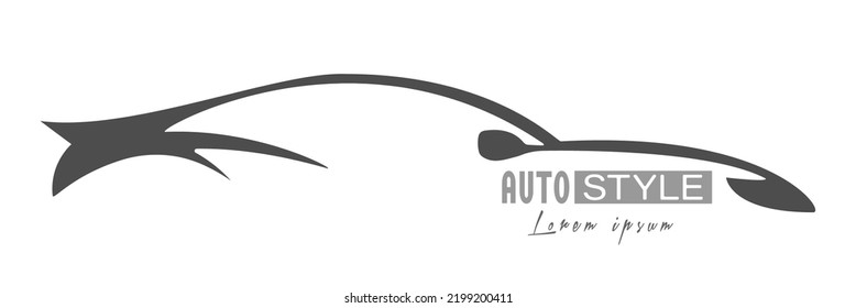 Autostyle. Abstract sports concept car, template for logo, emblem, sticker, and digital design. Flat style