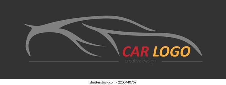 Autostyle. Abstract sports concept car, template for logo, emblem, sticker, and digital design. Flat style