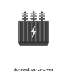 Autotransformer silhouette cartoon on white background, vector illustration in flat cartoon design.