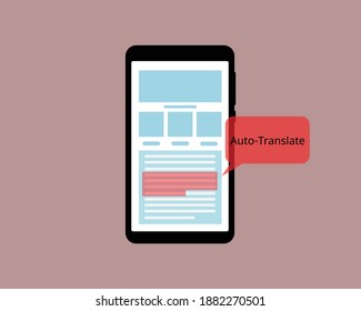 automatisches Übersetzen von Sprachen auf Webseiten-Vektorgrafik