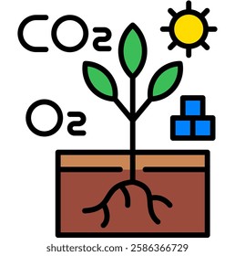 Autotroph proses icon, Plant, Leaf