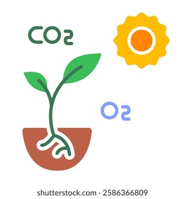 Autotroph proses icon, Plant, Leaf