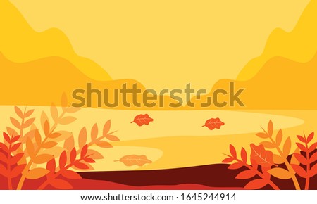 Autum 2 orange flat background