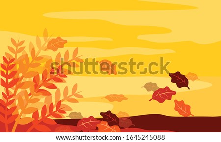 Autum 3 orange flat background