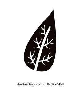 autum lanceolate leaf silhouette style icon vector illustration design