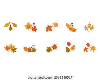 Autum Leaf Design Element Set