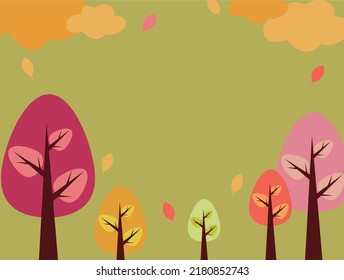 autum, nature, tree, illustration, vector