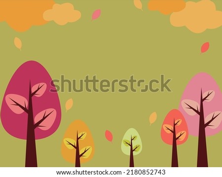 autum, nature, tree, illustration, vector