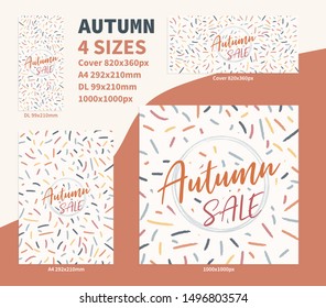 Autum Sale Flyer DL a4 Cover size Banner concept Set