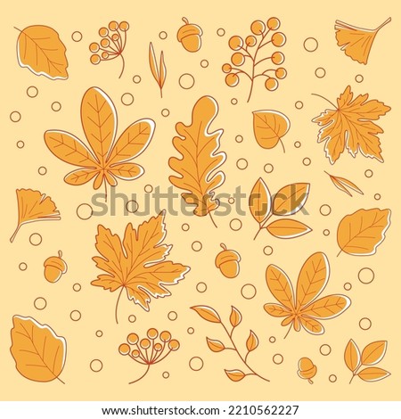 autum seamless pattern with orange colour