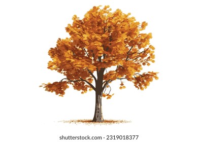 Vector plano de arte de árbol autum 