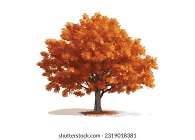 Vector plano de arte de árbol autum 